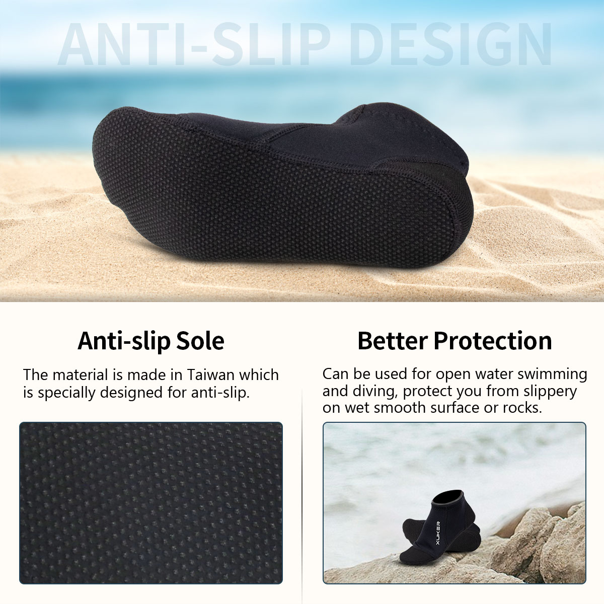 3mm Neoprene Socks Beach Volle - огляд і ціна Snorkel Dry Top