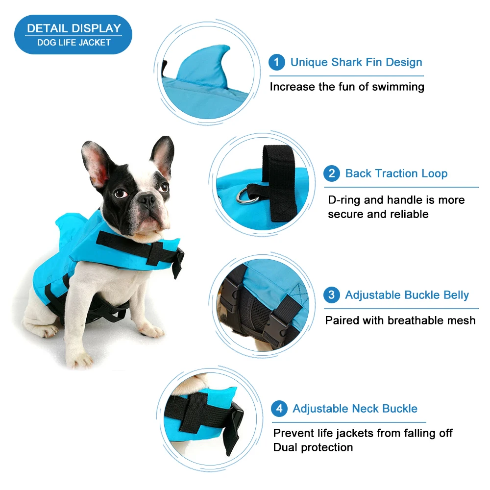 2026 Shark Fin Dog Life Jacket - огляд і ціна Life Jacket Buoyancy